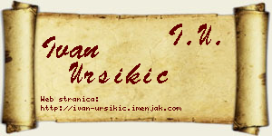Ivan Uršikić vizit kartica